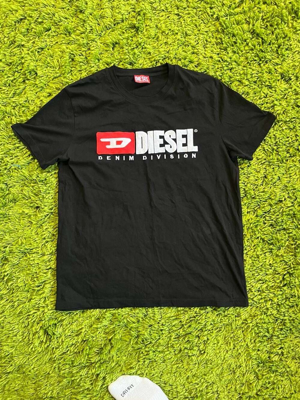 Diesel Denim Division Embroidered Logo Black T-Shirt